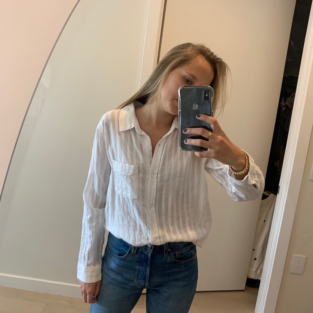 Rails Striped Button-Down Shirt - image 1